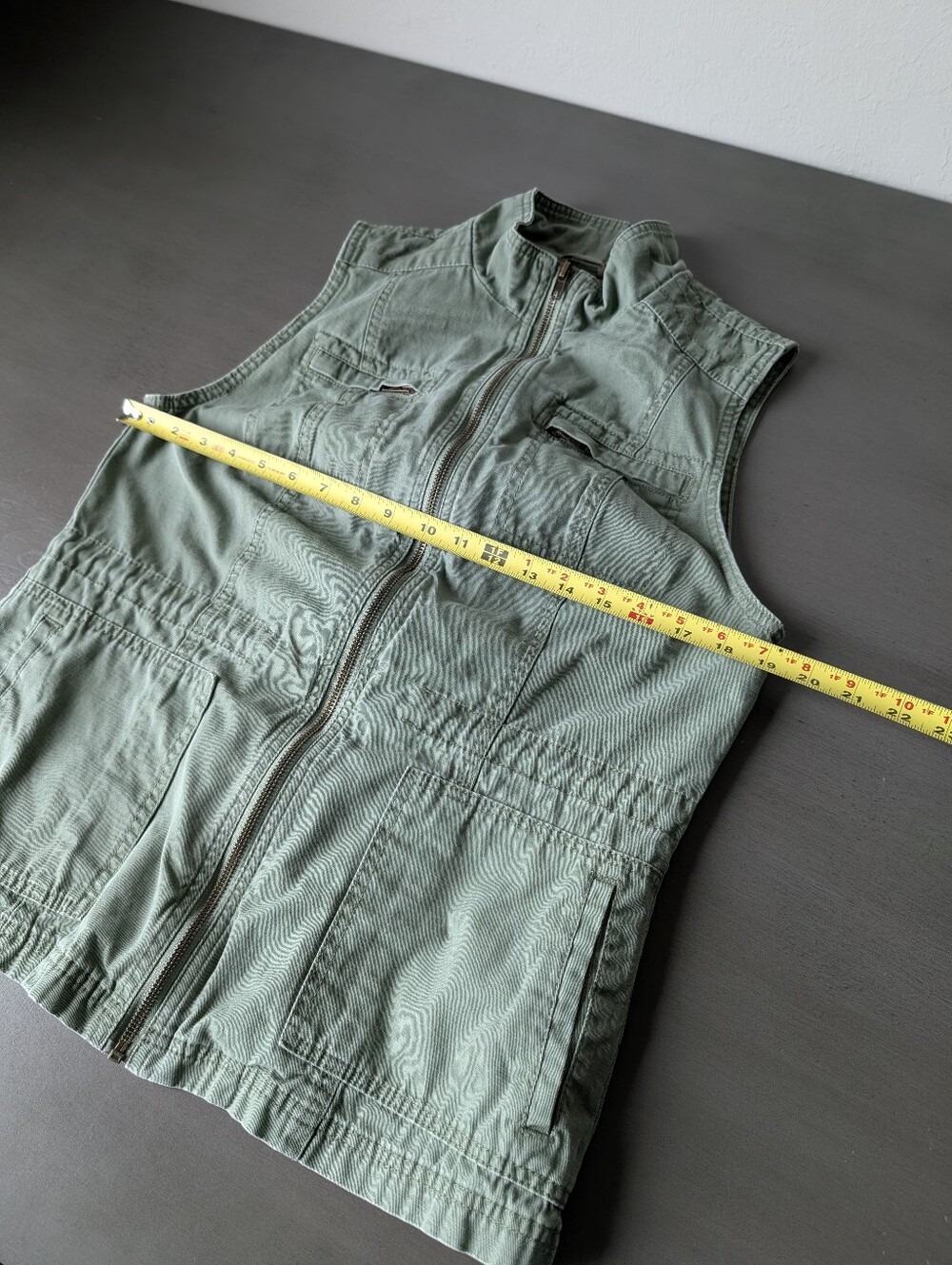 Merona Olive Green Sleeveless Utility Vest Cotton Size M Front Pockets Target - Picture 11 of 13